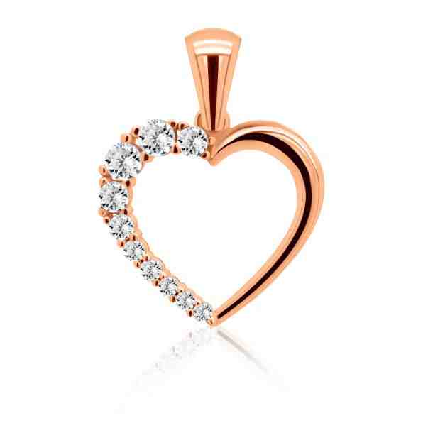 Brilio Silver Romantický bronzový přívěsek se zirkony PT42R + 2 měsíce na vrácení zboží