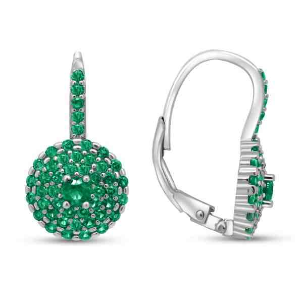 Brilio Silver Třpytivé stříbrné náušnice se zelenými zirkony EA254W + 2 měsíce na vrácení zboží