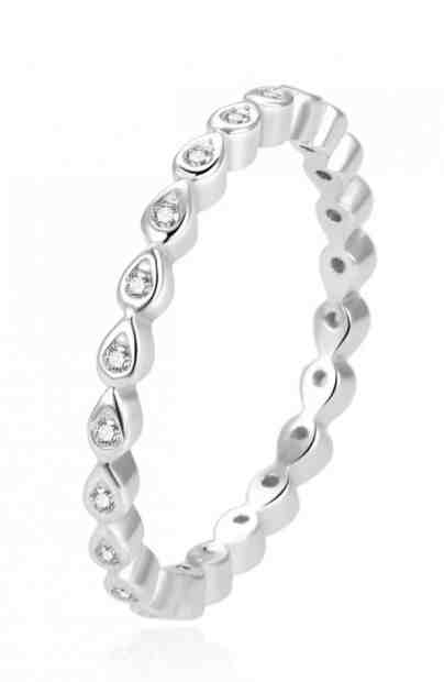 Beneto Třpytivý stříbrný prsten AGG371L 58 mm + 2 měsíce na vrácení zboží