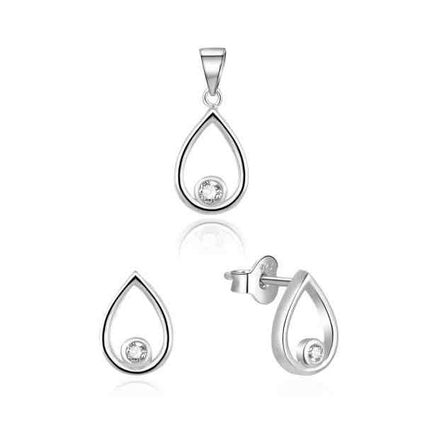 Beneto Něžná souprava šperků se zirkony AGSET252L (přívěsek, náušnice) + 2 měsíce na vrácení zboží