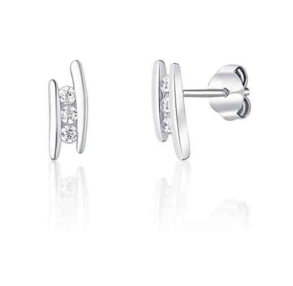 JVD Módní stříbrné náušnice se zirkony SVLE1067XH2BI00 + 2 měsíce na vrácení zboží