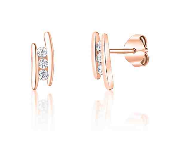 JVD Módní bronzové náušnice se zirkony SVLE1067XH2RO00 + 2 měsíce na vrácení zboží