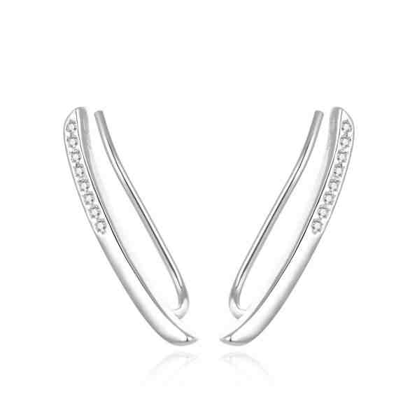 Beneto Podélné stříbrné náušnice se zirkony AGUV1851 + 2 měsíce na vrácení zboží