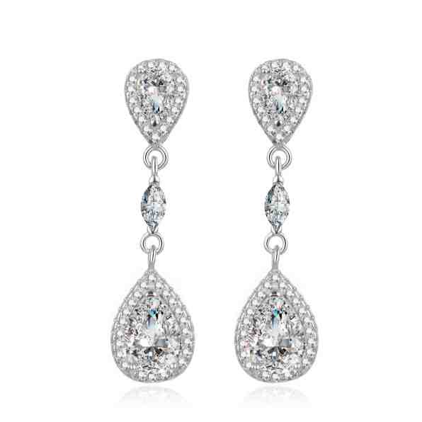 Beneto Překrásné stříbrné náušnice se zirkony AGUP864L + 2 měsíce na vrácení zboží