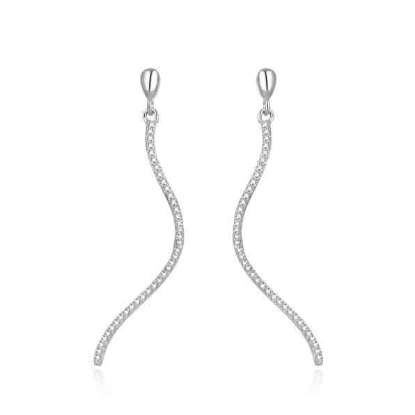 Beneto Nadčasové stříbrné náušnice s čirými zirkony AGUP2362L + 2 měsíce na vrácení zboží