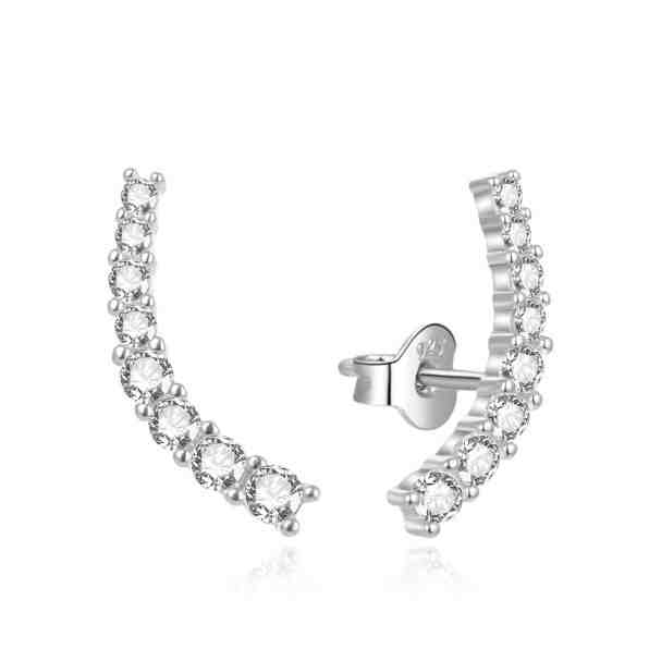 Beneto Moderní podélné náušnice s čirými zirkony AGUP2344L + 2 měsíce na vrácení zboží