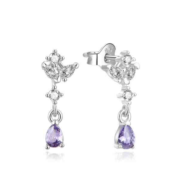 Beneto Jedinečné stříbrné náušnice se zirkony AGUP2183/AL + 2 měsíce na vrácení zboží