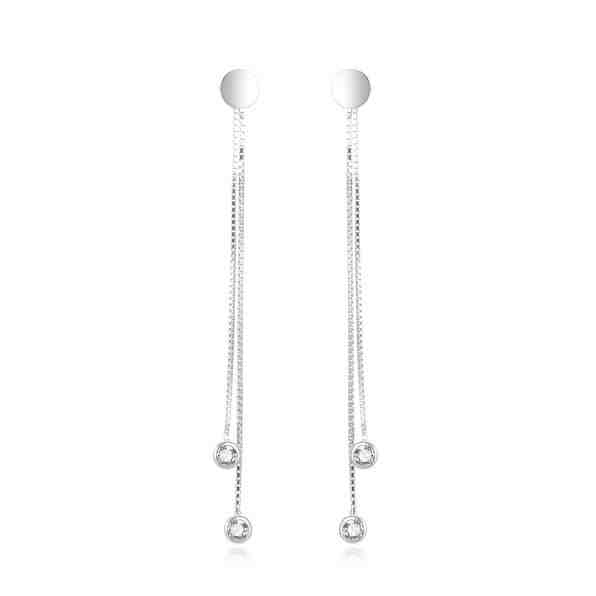 Beneto Moderní stříbrné řetízkové náušnice AGUP1864 + 2 měsíce na vrácení zboží