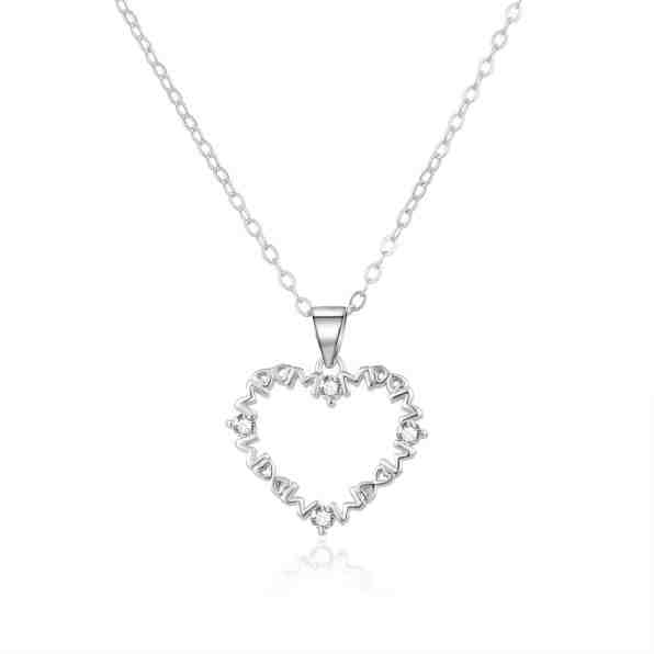 Beneto Romantický stříbrný náhrdelník se zirkony AGS1239/47 + 2 měsíce na vrácení zboží