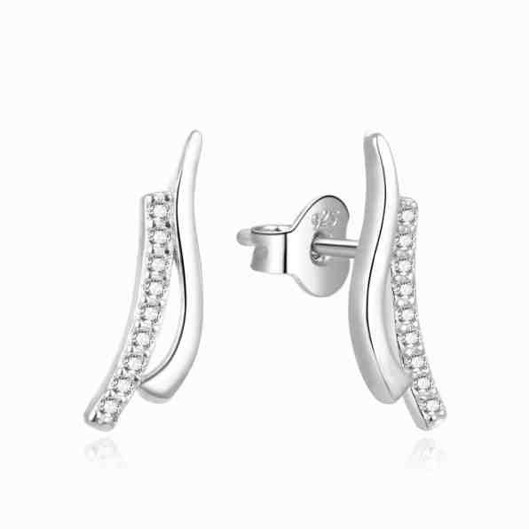 Beneto Elegantní podélné náušnice se zirkony AGUP1789L + 2 měsíce na vrácení zboží