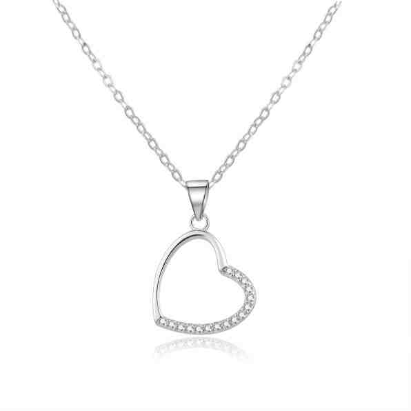 Beneto Něžný stříbrný náhrdelník se srdíčkem AGS977/47 + 2 měsíce na vrácení zboží