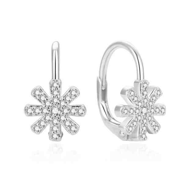 Beneto Třpytivé stříbrné náušnice se zirkony AGUC1284L + 2 měsíce na vrácení zboží