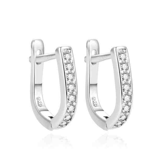 Beneto Slušivé stříbrné náušnice se zirkony AGUC1446 + 2 měsíce na vrácení zboží