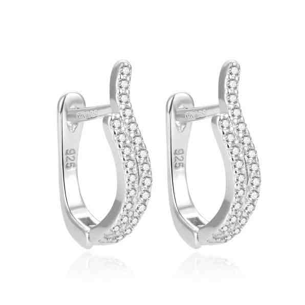 Beneto Módní stříbrné náušnice se zirkony AGUC1531 + 2 měsíce na vrácení zboží