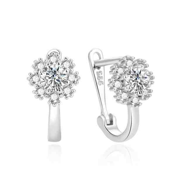 Beneto Něžné stříbrné náušnice se zirkony AGUC2188L + 2 měsíce na vrácení zboží