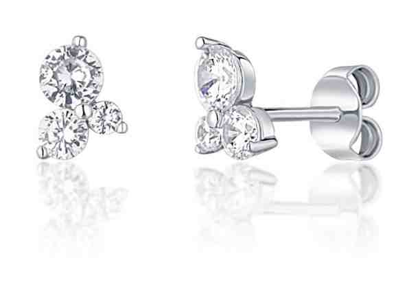 JVD Třpytivé stříbrné peckové náušnice SVLE1116XH2BI00 + 2 měsíce na vrácení zboží