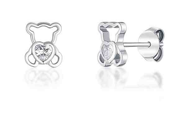 JVD Stříbrné náušnice Medvídek SVLE1034XF6BI00 + 2 měsíce na vrácení zboží