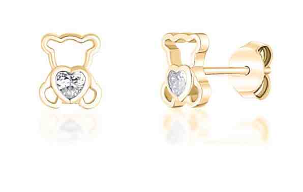 JVD Pozlacené náušnice Medvídek SVLE1034XF6GO00 + 2 měsíce na vrácení zboží