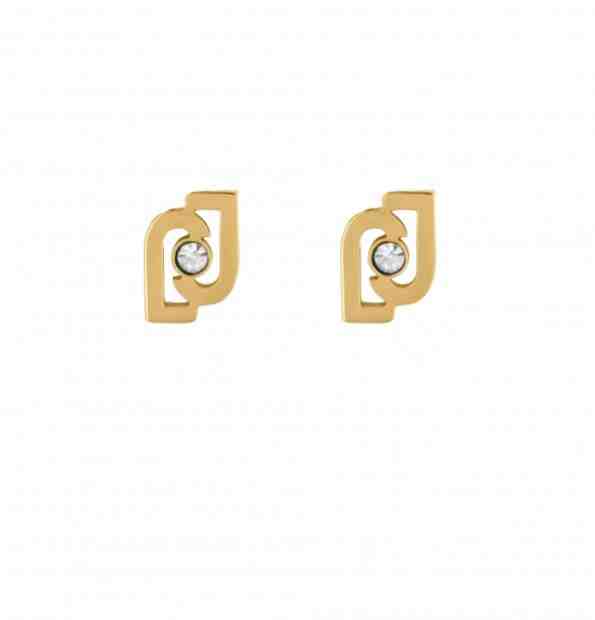 Liu.Jo Minimalistické pozlacené náušnice s krystaly Icona LJ1685 + 2 měsíce na vrácení zboží