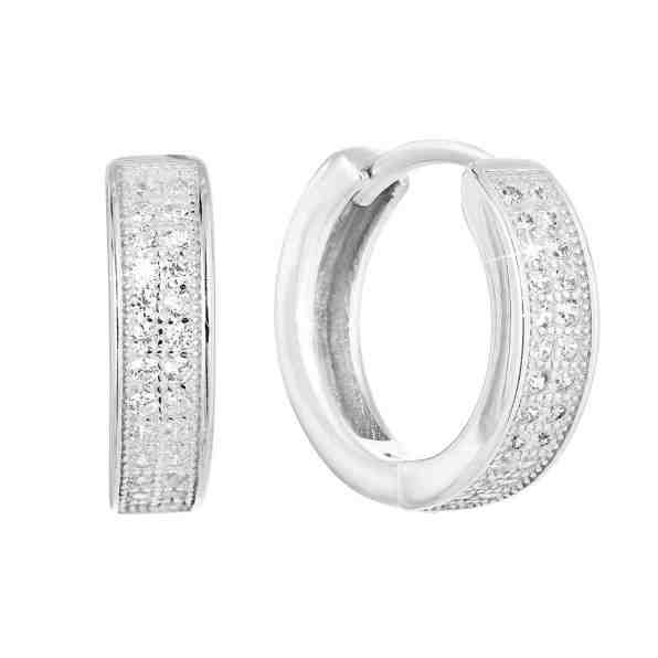 Evolution Group Stříbrné kruhové náušnice s čirými zirkony 11317.1 + 2 měsíce na vrácení zboží