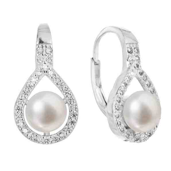 Evolution Group Jemné stříbrné náušnice s pravými perlami 21053.1 + 2 měsíce na vrácení zboží