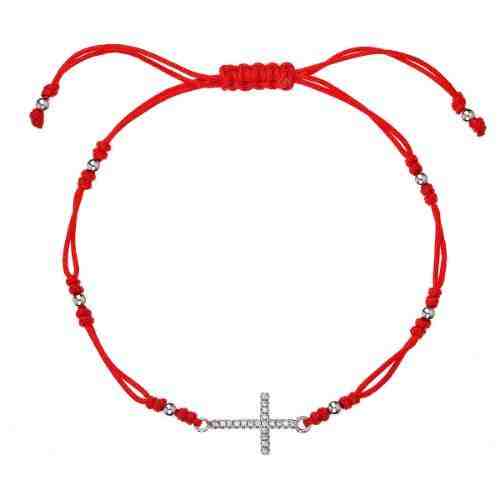 Evolution Group Červený kabala náramek s křížkem 13022.3 red + 2 měsíce na vrácení zboží
