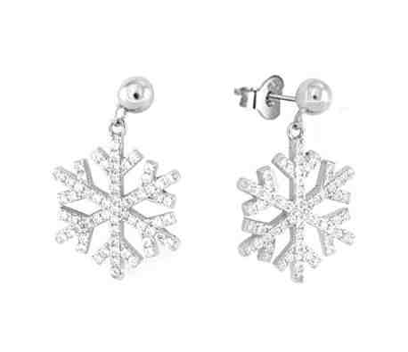 Beneto Půvabné stříbrné náušnice Sněhové vločky AGUP2728 + 2 měsíce na vrácení zboží