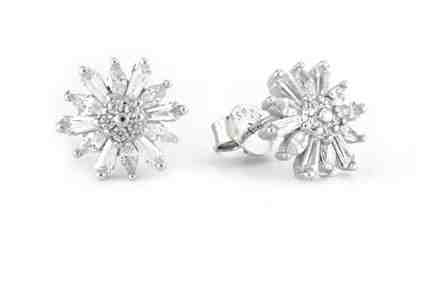 Beneto Třpytivé stříbrné náušnice se zirkony AGUP2725 + 2 měsíce na vrácení zboží