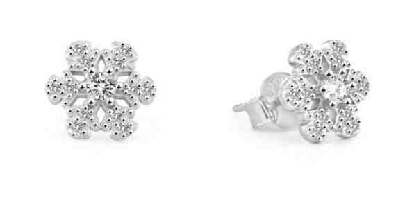 Beneto Hravé stříbrné náušnice Vločka AGUP2750 + 2 měsíce na vrácení zboží