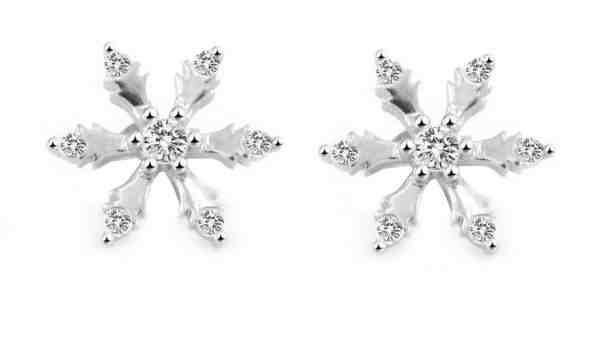 Beneto Něžné stříbrné náušnice Vločka AGUP2727 + 2 měsíce na vrácení zboží