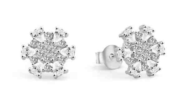 Beneto Módní stříbrné náušnice se zirkony AGUP2757 + 2 měsíce na vrácení zboží