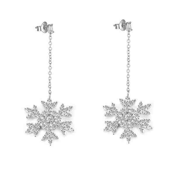 Beneto Blýštivé stříbrné náušnice Sněhové vločky AGUP2753 + 2 měsíce na vrácení zboží