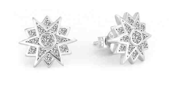 Beneto Třpytivé stříbrné náušnice Vločka AGUP2748 + 2 měsíce na vrácení zboží