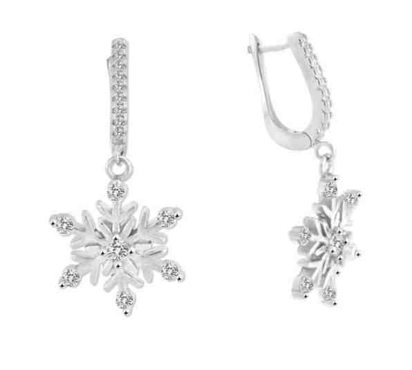 Beneto Krásné zimní náušnice ze stříbra AGUC2731 + 2 měsíce na vrácení zboží