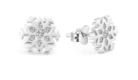 Beneto Něžné zimní náušnice se zirkony AGUP2724 + 2 měsíce na vrácení zboží