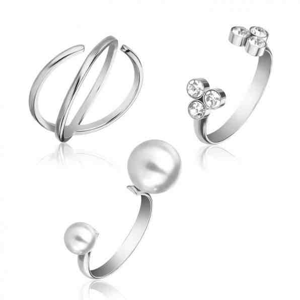 Emily Westwood Okouzlující sada ocelových prstenů WS092S + 2 měsíce na vrácení zboží