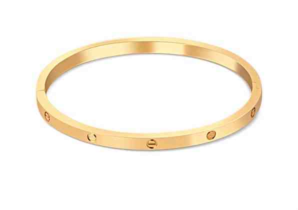 JVD Stylový pozlacený pevný náramek SSSB0053XI8GO00 + 2 měsíce na vrácení zboží