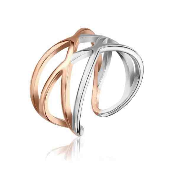 Emily Westwood Stylový otevřený bicolor prsten WR1031SR + 2 měsíce na vrácení zboží