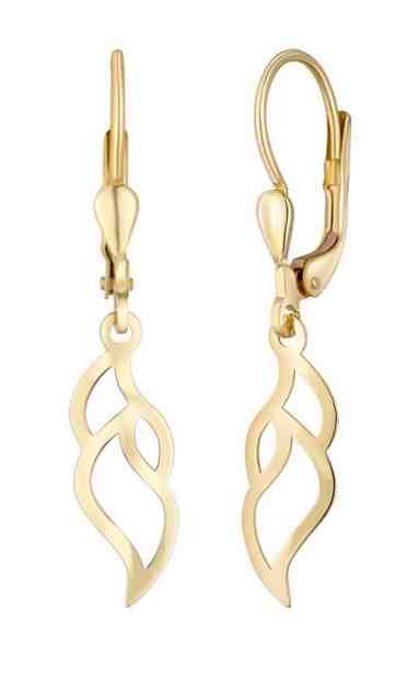 Praqia Slušivé náušnice ze žlutého zlata NA7061 + 2 měsíce na vrácení zboží