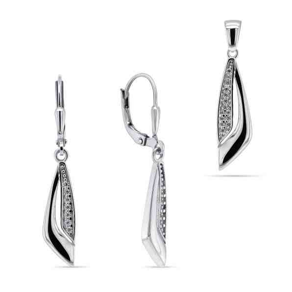 Brilio Silver Blýštivý stříbrný set šperků SET204W (přívěsek, náušnice) + 2 měsíce na vrácení zboží