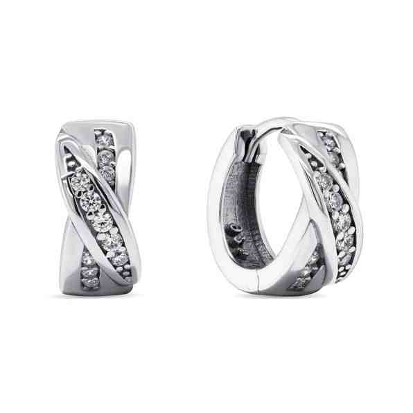 Brilio Silver Nadčasové stříbrné náušnice se zirkony EA257W + 2 měsíce na vrácení zboží