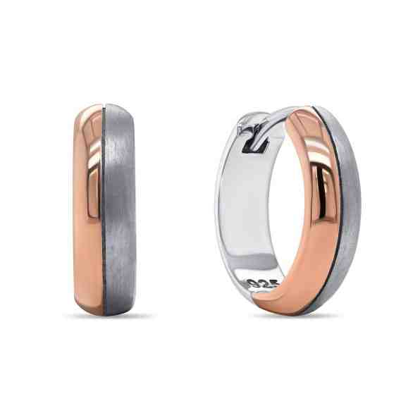 Brilio Silver Nadčasové bicolor kruhové náušnice EA263W + 2 měsíce na vrácení zboží