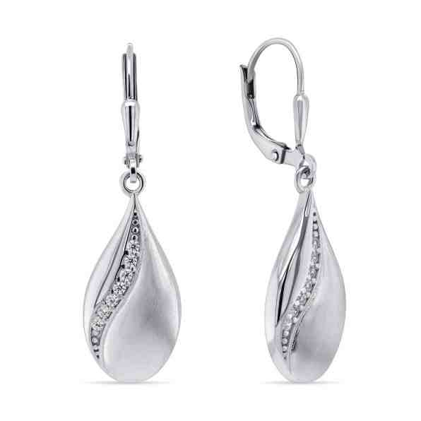 Brilio Silver Výrazné stříbrné náušnice se zirkony EA265W + 2 měsíce na vrácení zboží