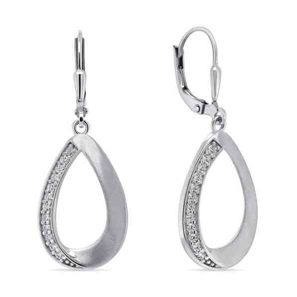 Brilio Silver Elegantní stříbrné náušnice se zirkony EA268W + 2 měsíce na vrácení zboží