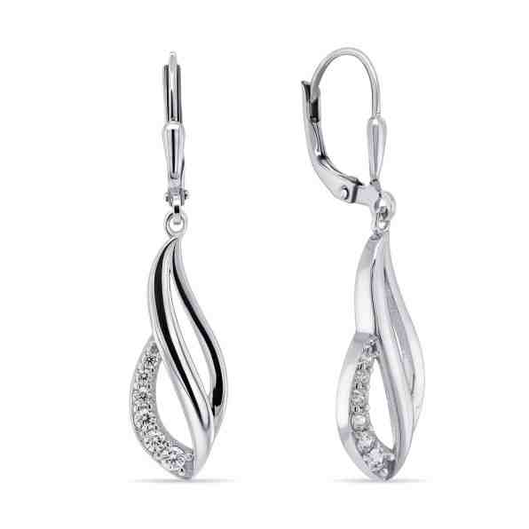 Brilio Silver Blýštivé stříbrné náušnice se zirkony EA269W + 2 měsíce na vrácení zboží