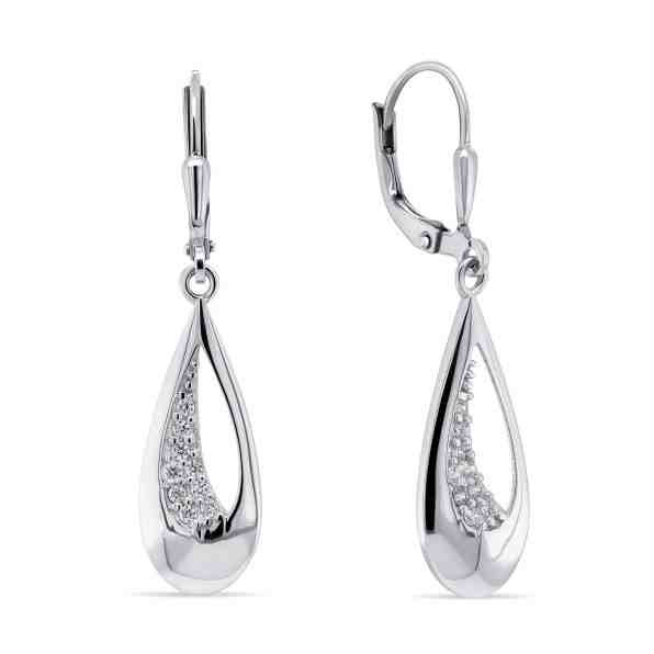 Brilio Silver Okouzlující stříbrné náušnice se zirkony EA271W + 2 měsíce na vrácení zboží