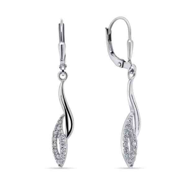 Brilio Silver Něžné stříbrné náušnice se zirkony EA273W + 2 měsíce na vrácení zboží