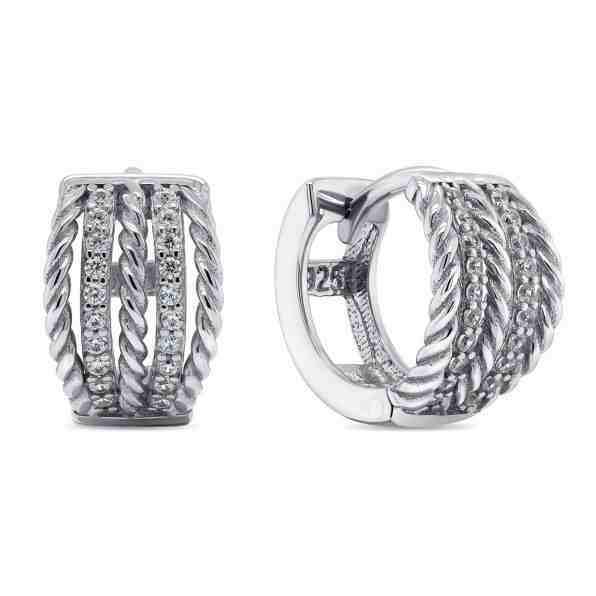 Brilio Silver Půvabné stříbrné náušnice se zirkony EA277W + 2 měsíce na vrácení zboží