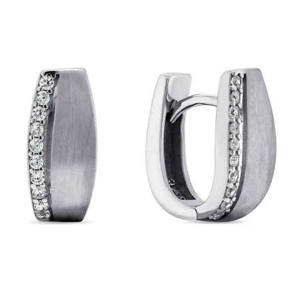 Brilio Silver Moderní stříbrné náušnice se zirkony EA278W + 2 měsíce na vrácení zboží