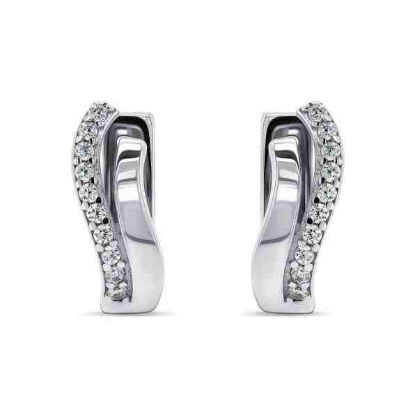 Brilio Silver Krásné stříbrné náušnice se zirkony EA279W + 2 měsíce na vrácení zboží